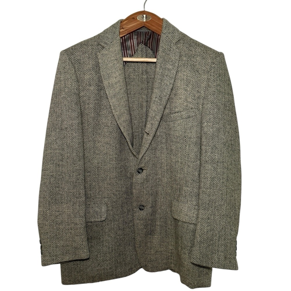 Vintage Harris Tweed Men's Large 42" Chest 100%‎ Pure Scottish Wool Sport Coat